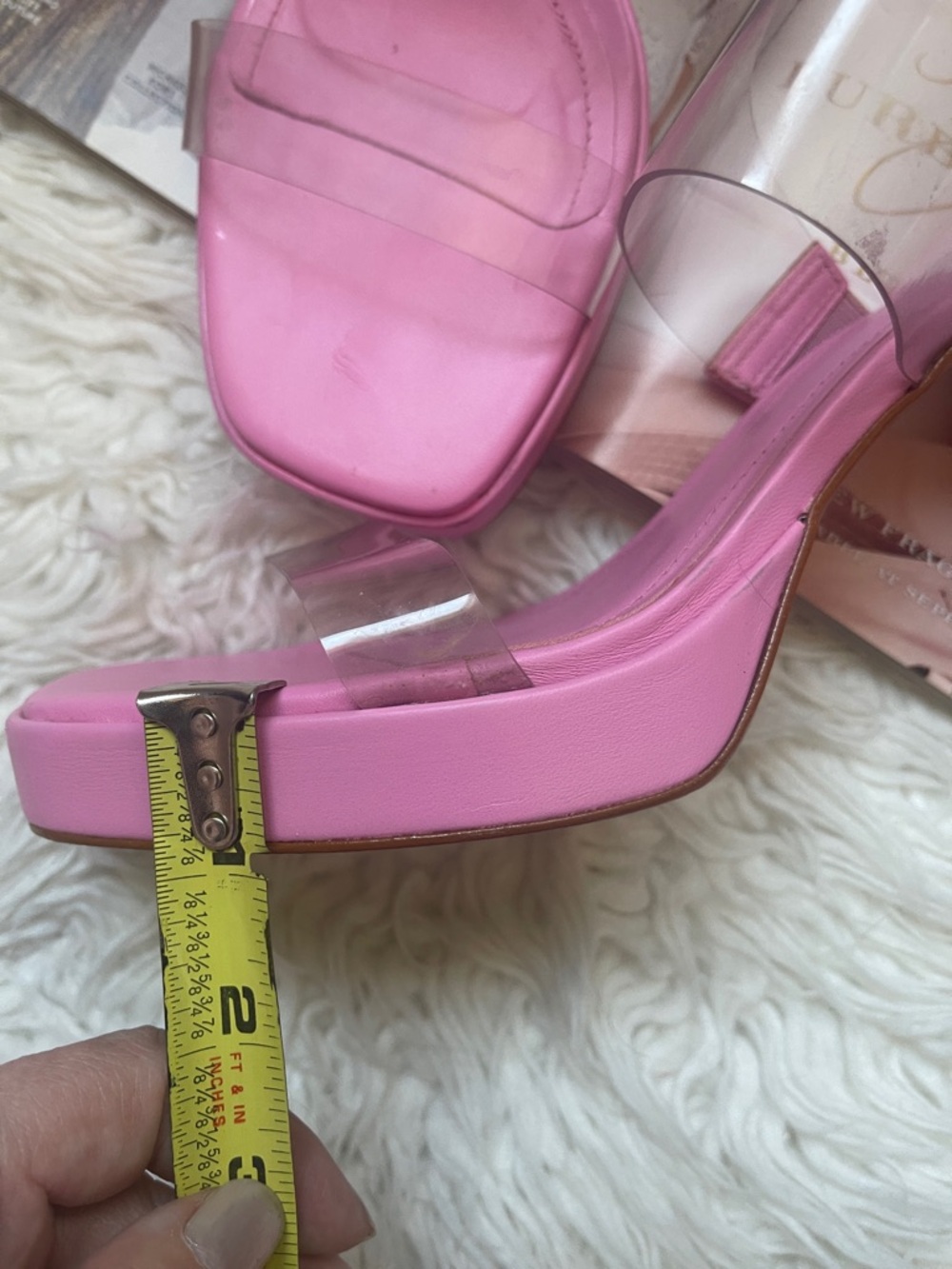 SCHUTZ Bubblegum Pink Clear-Strap Block Heel Slides - Picture 11 of 11